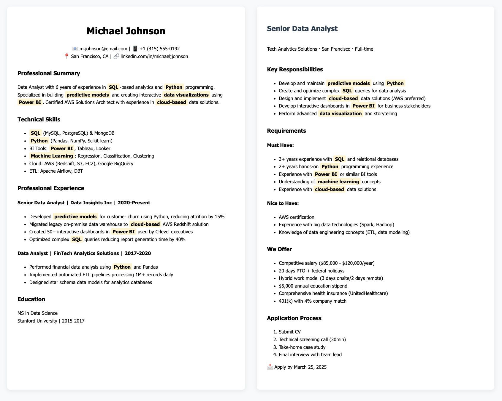 Resume keyword matching example