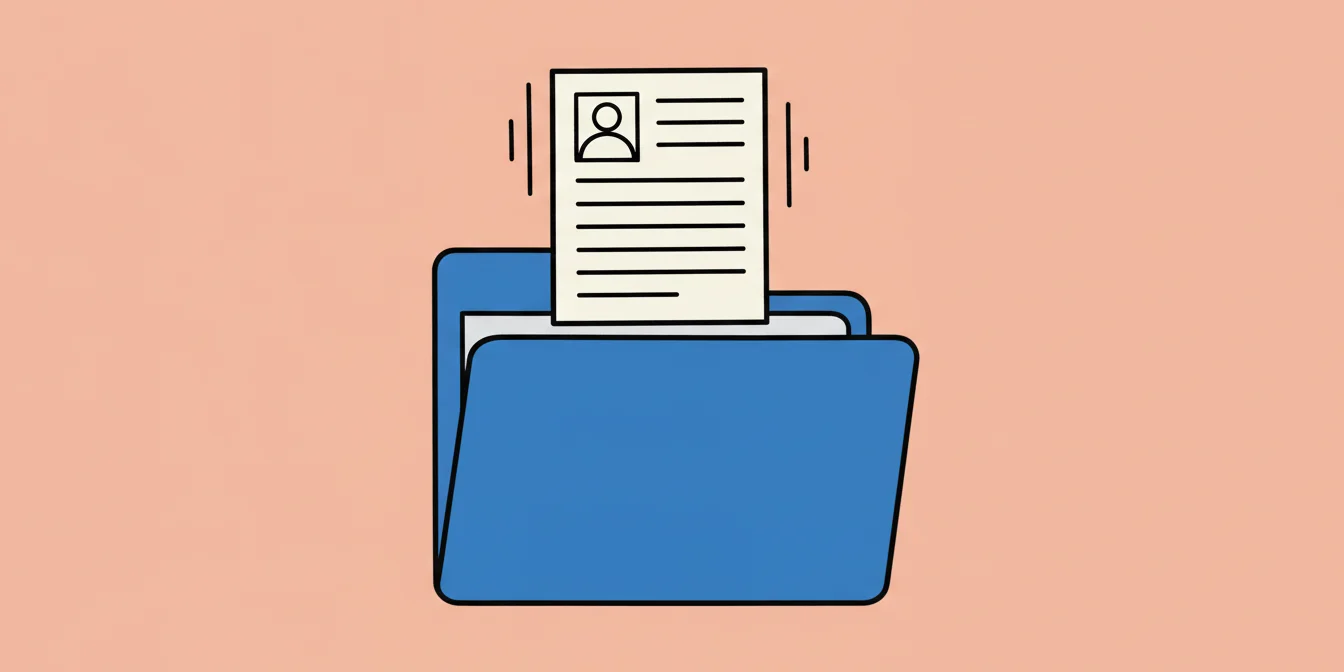 Resume document being uploaded to LinkedIn, shown with an upload arrow pointing to the LinkedIn logo