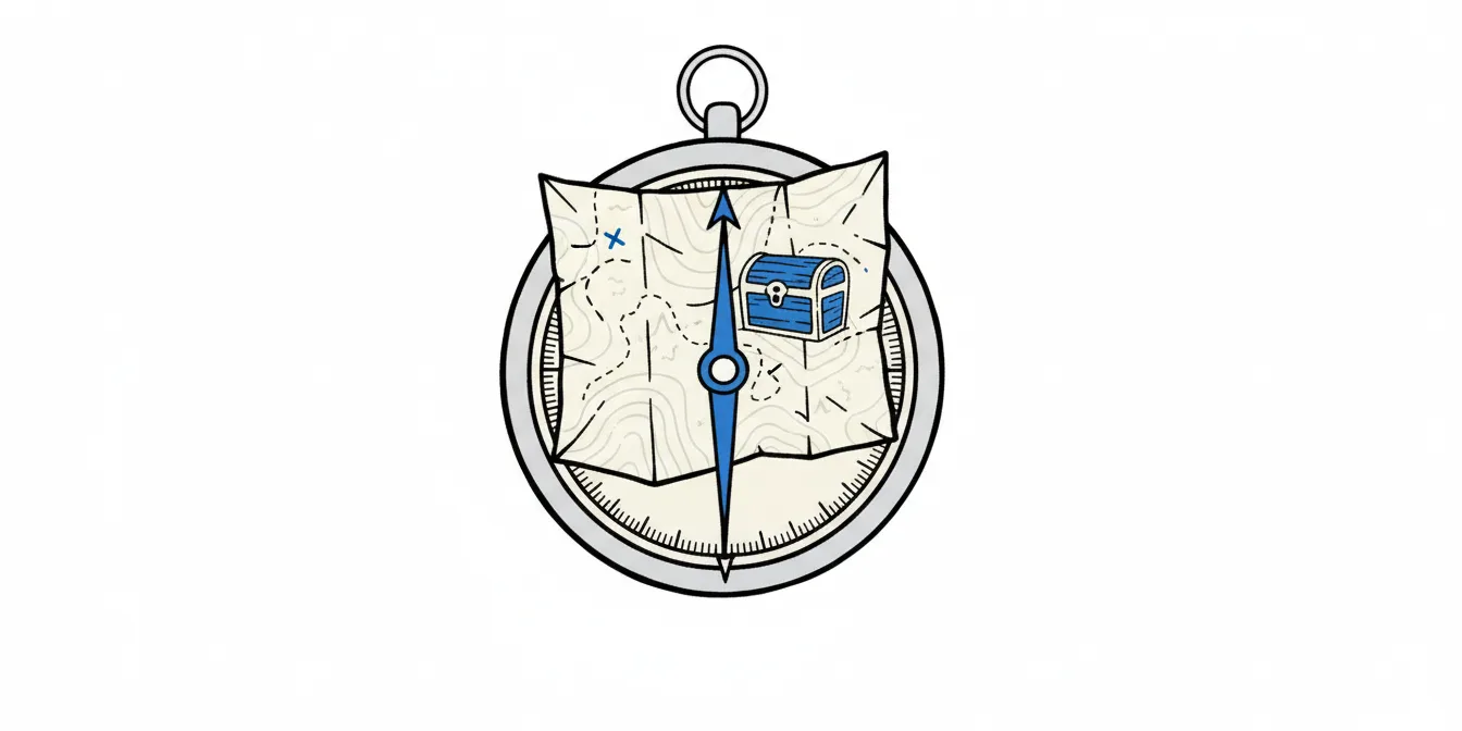 A compass needle accurately guiding a path on a treasure map, symbolizing precise resume optimization for job applications.